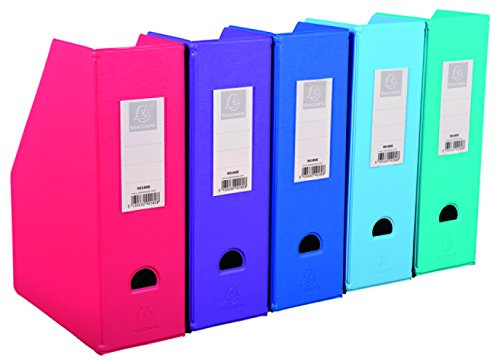 Exacompta 90180E 10er Pack Stehsammler für DIN A4 mit Rückenetikett. Farbig sortiert 70mm breit, ideal zur Aufbewahrung von Zeitschriften oder Katalogen Zeitschriftensammler
