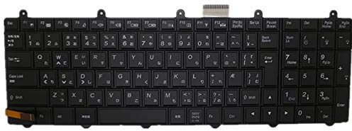 fqparts Replacement Teclado del Ordenador portátil para For CLEVO P170 P170EM Negro con luz de Fondo Versión de Japón 6-80-P2700-210-3 V132150AJ1 JA