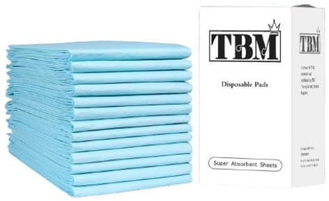 TBM 50 x Disposable Incontinence Bed Pads 60 x 60 | Absorbent Underpads, Bed Mats, Incontinence Pads, Incontinence sheets, Bed Pads, Premium Incontinence Bed Sheets