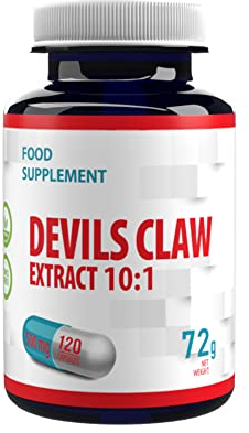 Artiglio Del Diavolo (Devils Claw) 10:1 Extract (5000mg Equivalent) 500mg 120 Vegan Capsules, Certificato di analisi di AGROLAB Germania, ad alta resistenza, senza riempitivi o altri additivi