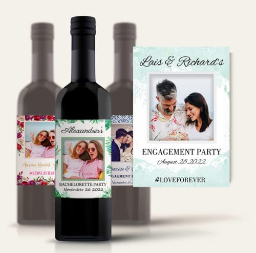 Etichetta per vino personalizzata - Etichetta per vino da matrimonio - Regalo personalizzato, collezione di matrimoni personalizzata con foto, etichette per bottiglie di vino, 20 pezzi