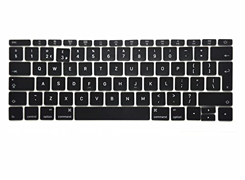 Pardarsey Juego de teclas de repuesto QWERTZ para teclado alemán compatible con MacBook Pro Retina de 13 pulgadas y 15 pulgadas A1706 y A1707 del Reino Unido