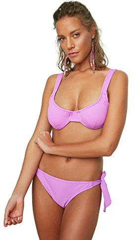 Trendyol Top de Bikini Balénico Texturizado Parte Superior Mujer