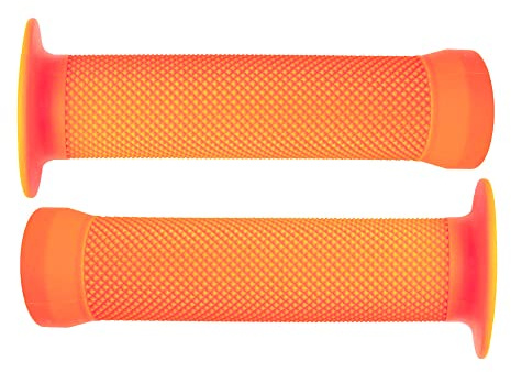 cyklingcolors cykelhandtag 130 mm gummi kvalitet BMX textur freestyle smuts diameter 22 mm (orange)