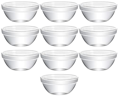 VICASKY Lot de 10 Bols en Verre Transparents pour Nouilles et Salades