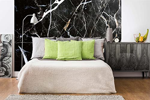 Vlies Fototapete SCHWARZER UND WEIßER MARMOR 375 x 250 cm (inkl. Kleister) - Vlies Tapete, Wandtapete, Wandbilder - Tapete für Wohnzimmer Schlafzimmer, Büro, Küche - Montagefertig