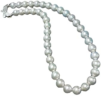 Jrysxc Perlenkette für Damen, Halskette mit echten Süßwasserperlen für Damen, Hochzeitsperlenketten, zarter Schmuck für Damen, einfache Brautjungfern-Schmuckgeschenke, mit Geschenkbox, Weiß