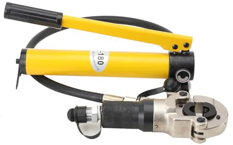 Lfhelper 6T Hydraulische Crimpzange mit 9 Sätzen der Crimpformen V/TH Form Hydraulik Crimpzange Radialpresse Kupferrohr für Aluminiumrohr, PEX-Rohr, PB-Rohr Kupfer-Aluminium-Kabelschuhe