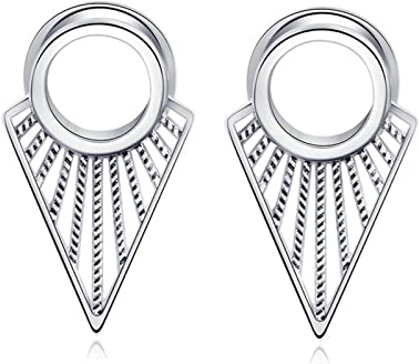Bcughia Edelstahl Tunnel Ohr 6mm Flesh Ohr Tunnel Hohl Dreieck Tunnel Ohr Set, 2 Stück