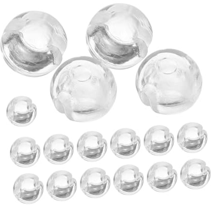 HOMOCONO 25pcs Transparent Beaded Chain Crimp Stops Curtain Bead Chain Stop for Blinds and Shades Essential Replacement Parts for Vertical and Roller Blinds Accessories