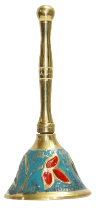 BRACOP Messingglocke, Retro-Tischglocke, antike Handglocke, Bronze, Abendessen, Restaurant, indische Serviceglocke, tibetisch-buddhistische Glocken, Hindu-Tample, Mandir, Dekoration, Pooja-Geschenk