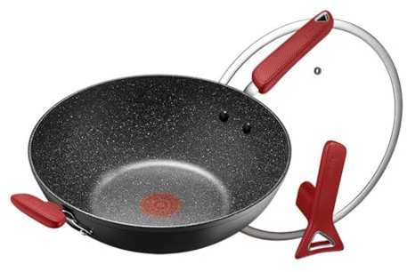 JingYi Store Antihaftbeschichtete Pfanne Haushalts-Wok Antihaftbeschichtete Pfanne Mit Flachem Boden Universell Einsetzbar Für Induktionsherd Und Gasherd (Color : Black, Size : 32cm)