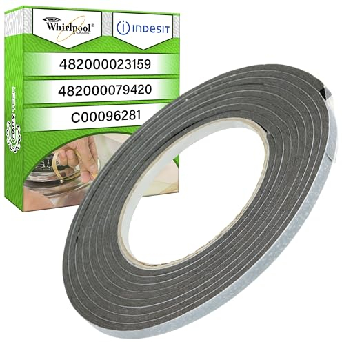 Adhesiva Junta Placa Vitroceramica Universal 2,5 m x 5 mm x 3 mm con Código Original 482000023159 482000079420 C00096281 para Indesit para Whirlpool - Garantía de 5 Años - MADE IN ITALY - ONIX TECH