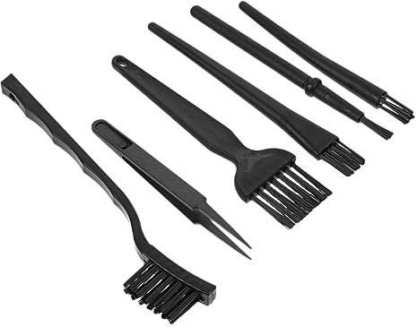 BELLIFFY Cepillo Limpiador Antiestatático Para Teclado Multiusos, Kit 6 Piezas Portátil, Barrido De Polvo Para Oficina y Escuela, Uso Práctico Para Limpieza Precisa, Color Negro