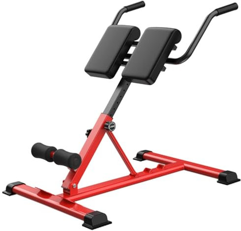 SAYEYBU RöMischer Stuhl, Verstellbare Beinpresse, Klappbares TrainingsgeräT Mit RüCkenstreckerbank, FüR Das Bauchmuskeltraining Im Heim-Fitnessstudio,Rot