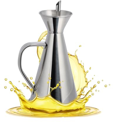 Figarge Auslaufsichere Edelstahl-Ölflasche 250 ml - Öl- und andere Flüssigkeiten Spender - Ölflasche zum Abfüllen - Olivenölflasche - Leicht zu reinigender Speiseölspender