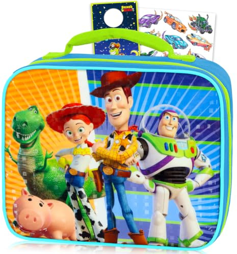 Disney Buzz Lightyear Lunch Box Bundle | Buzz and Woody Lunch Bag for Boys Girls Kids, Toy Story Stickers, More | Toy Story Buzz Lightyear School Supplies
