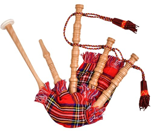 Mini Miniature Bagpipe, Rosewood Bagpipe for Beginners Playable Gift set. (Royal Stewart)