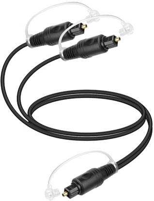 YANBORONSN Toslink Digital Optic Fiber 1 in 2 Out,1 Male Input 2Male Output,1x2 Digital Audio Splitter Cable,Suitable for Home Theater TVs,Amps,Soundbar,VD/CD Player (0.5M)