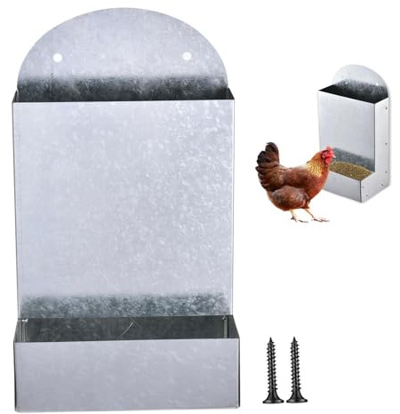Oyster Shell Feeder For Chickens - Multi-Functional Grit Feeder | Metal Automatic Portable Large Coop Accessories For Farm Outdoor Duck Chick Feeding