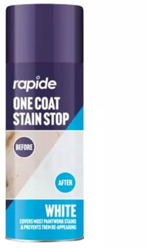 One Coat Stain Stop White Spray Blocker Aerosol – 400ml Mold & Damp Resistant Primer Paint