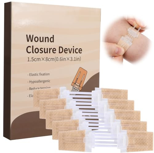Wound Closure Strips 5Pcs Emergency Laceration Closures Butterfly Stitches Sutures Bandaids Zip Stitch Without Stitches for Hiking Camping Survival Outdoor