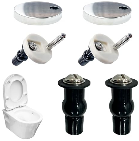 LUMOOM Lot de 2 raccords de rechange pour siège de toilette - Fixation en acier inoxydable pour abattant de WC - Avec fonction de fermeture douce