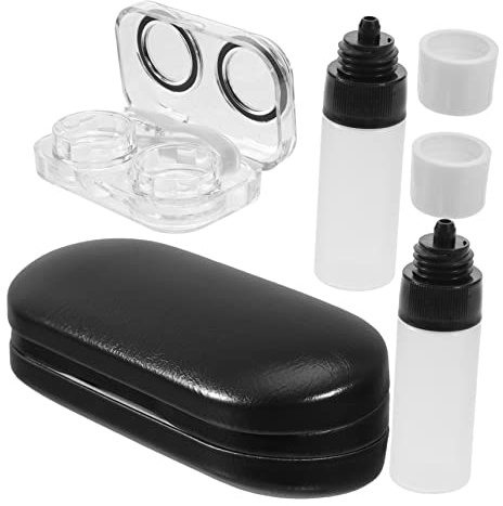 BESPORTBLE Dual-Layer Portable Glasses Organizer Hard Eyeglasses Storage Box for Spectacles and Contact Lenses, Lightweight Eyewear Holder Case Compact Design for Travel and Daily Use