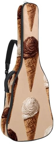 Gepolsterte Gitarrentasche mit Cartoon-Bären und Pilzen, schützende Akustikgitarre, Gigbag für E-Bass, Konzertgitarre, Mehrfarbig 02, 42.9x16.9x4.7 in, Lässiger Tagesrucksack