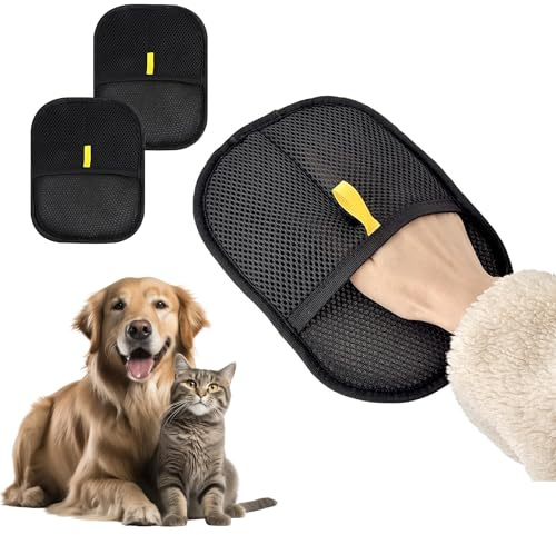 Guanto per animali domestici - Guanto rimuovi peli - Accessorio da toilettatura per cane e gatto - Rimozione peli dai tessuti - Massaggio e pulizia