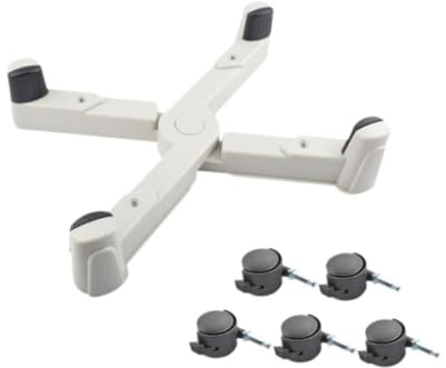 Supporto per CPU mobile robusto con freni - Supporto per computer mobile, supporto per case PC con rotelle regolabili per ufficio e sala studio, bianco