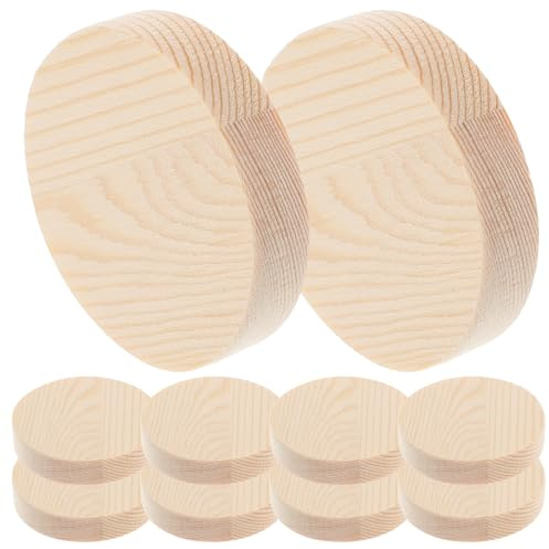 SUPVOX Tranches De Bois Rondes Naturelles 5.00 Cm DiamèTre 1.00 Cm ÉPaisseur 10 PièCes Pour Bricolage Enfants Filles DéCorations Artisanales Peinture À La Main