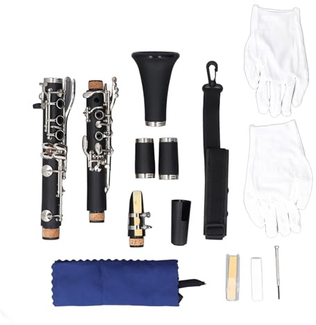 VGEBY Clarinetto in Sib, Clarinetto in Sib Professionale a 17 Tasti con Accessori Adatti a Tutti i Livelli di abilità Scelta Comune tra i Musicisti