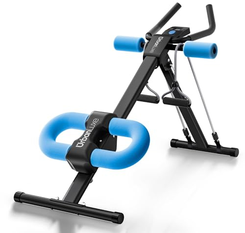 UrbanLuxe Entraîneur Abdominal, Multifonctionnel Machine Abdominale avec Moniteur LCD, Appareil de Musculation Abdominale Pliable avec Protection des Genoux, l'entraînement à la Maison