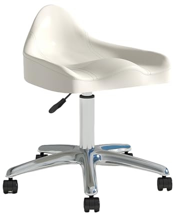 Ergonomisk sadelpall med hjul, svängbar rullhöjd justerbar för klinik tandläkare skönhetssalong tatuering hemmakontor