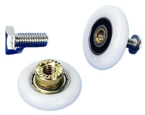 Rouleaux de porte douche en nylon | 8 rouleaux de porte de douche de 20 à 27 mm avec vis M4/M6.(25mm,With M4 screw)