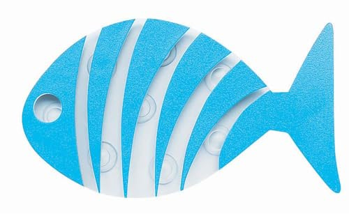 Spirella Alfombrilla de Ducha bañera, 5 Unidades, antibacteriana, Antideslizante, con ventosas, Azul, Aprox. 10,5 x 16 cm, Color, Caucho, Large