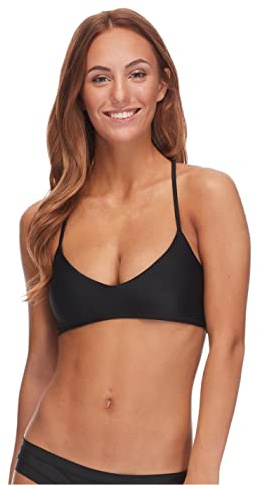 Body Glove Kvinnors Smoothies Alani Solid Strappy Back Halterneck Bikini Topp Baddräkt, Svart, XL