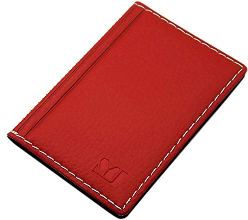 Kredit- und Visitenkartenetui mit Kontrastnaht 12 Fächer MJ-Design-Germany (Design 2 / Rot)