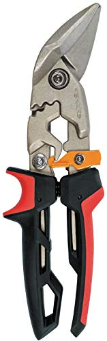 Fiskars Blechschere, Versetzter linker Schnitt, Bis zu 40% mehr Kraft, Länge 252 cm, Wärmebehandelter Stahl/Kunststoff, Schwarz/Rot/Orange, PowerGear, 1027211