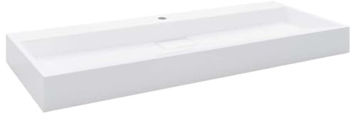 vidaXL Handfat 120x46x11 cm mineralgjuten vit