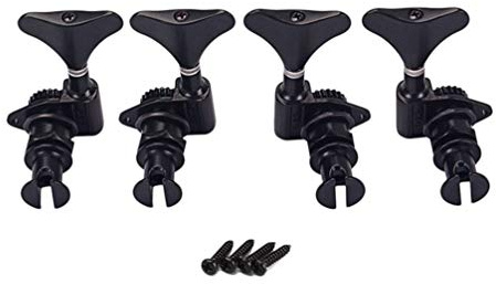 Gc117 Gekapselte Ukulelen Mechaniken 2l2r für Präzises Stimmen | Schwarz, Metallausführung, Vintage Stil, Inklusive Hülsen und Schrauben, Ersatz für Verschlissene Teile