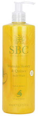 SBC Skincare Manuka Honey & Quince Body Wash - 500ml | Nourishing Shower Cream For All The Family | Body Wash For Dry And Irritated Skin | SLS And Soap Free
