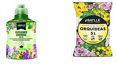 Abonos - Fertilizante Orquideas Botella 400ml. - Batlle + Sustratos - Sustrato Orquídeas 5l. - Batlle