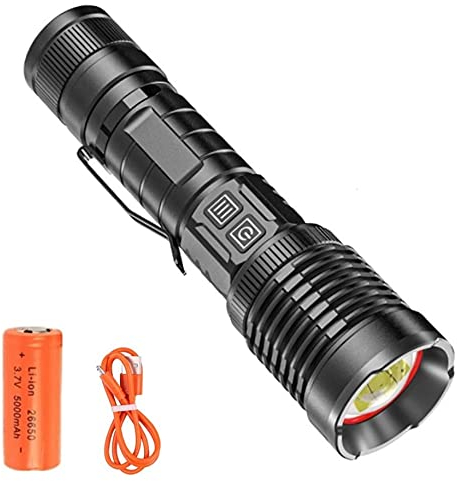 Torcia LED super luminosa 20000 lumen XHP99 Torcia tattica ricaricabile USB ad alta potenza Zoomable 5 modalità Torce portatili impermeabili Luce con batteria 26650 per campeggio Escursionismo Emergen