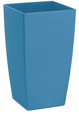 ECOMACETAS FLOWERPOT STORE Maceta de Colores de Plástico. Alargada Rectangular Decorativa 26 cm De Alto (Azul Denim, 1)