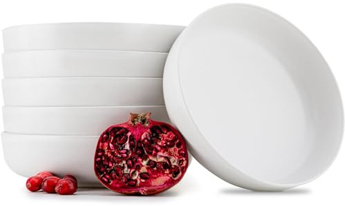 konsimo. VICTO Assiette Creuse pour 6 Personnes - Service de Table 6 Personnes - Passe au Lave-vaisselle Micro-ondes - Service Vaisselle - Assiettes Creuses - Vaisselle - 18,5 cm - Bianco