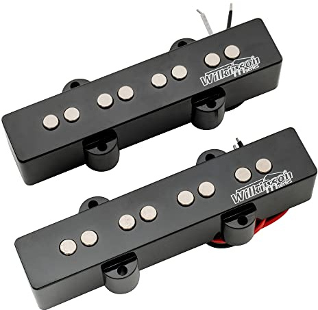 Wilkinson M Series WOJB Keramik J Bazz Tonabnehmer Pickups Set Schwarz | Hals Steg Pickups, für 4-Saiter Jazz Bass Style E-Bass