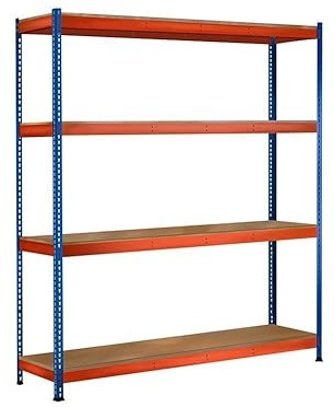 Oswald Transportgeräte Schwerlastregal Weitspannregal mit 4 Ebenen - Höhe 3,05 m, Breite 1,54 m (1 Regalfeld), Tiefe 470 mm