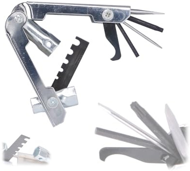 Kit D'outils Multifonctions pour Tronçonneuse de Poche Pliable avec Tournevis, clé, clé Hexagonale, Douilles, Outil Polyvalent et Pratique pour le Remplacement et L'entretien de